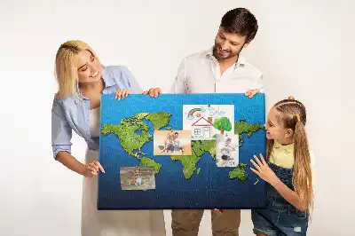 Memobord van kurk Contouren van landen ter wereld