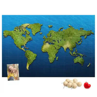 Memobord van kurk Contouren van landen ter wereld