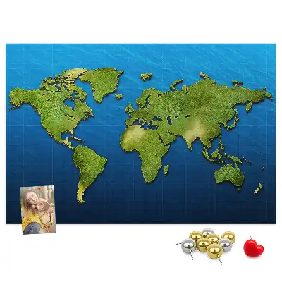 Memobord van kurk Contouren van landen ter wereld