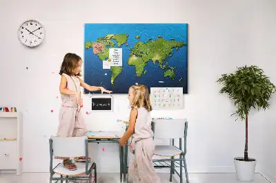 Memobord van kurk Contouren van landen ter wereld
