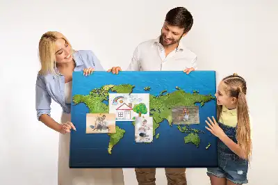 Memobord van kurk Contouren van landen ter wereld