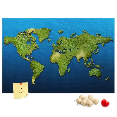 Memobord van kurk Contouren van landen ter wereld