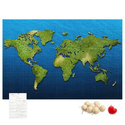 Memobord van kurk Contouren van landen ter wereld