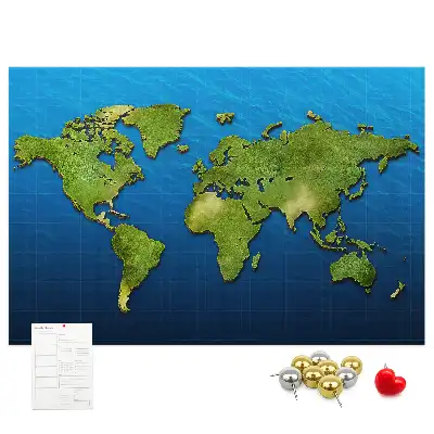 Memobord van kurk Contouren van landen ter wereld