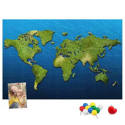 Memobord van kurk Contouren van landen ter wereld