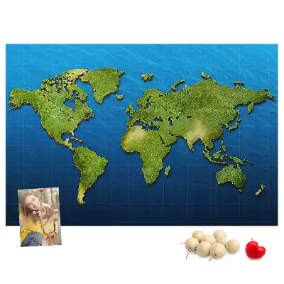 Memobord van kurk Contouren van landen ter wereld