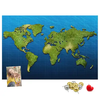 Memobord van kurk Contouren van landen ter wereld