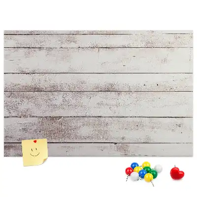 Memobord van kurk met houten plankenpatroon