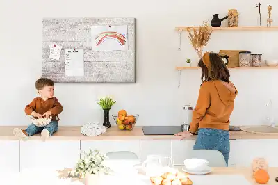 Memobord van kurk Houten plankenpatroon