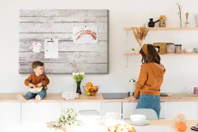 Memobord van kurk Houten plankenpatroon