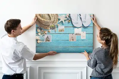 Kurk prikbord Hoed en teenslippers