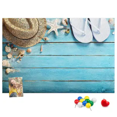 Kurk prikbord Hoed en teenslippers