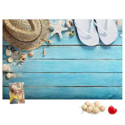 Kurk prikbord Hoed en teenslippers