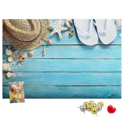 Kurk prikbord Hoed en teenslippers
