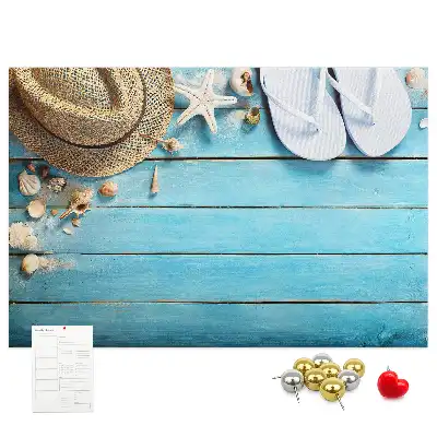 Kurk prikbord Hoed en teenslippers