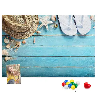 Kurk prikbord Hoed en teenslippers