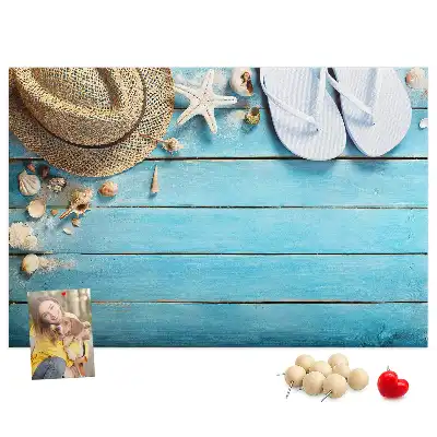 Kurk prikbord Hoed en teenslippers