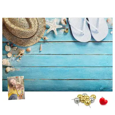 Kurk prikbord Hoed en teenslippers