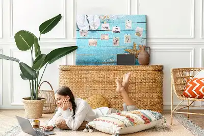 Memobord van kurk Schelpen op hout
