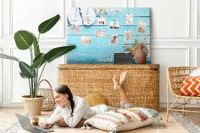 Memobord van kurk Schelpen op hout