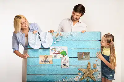 Memobord van kurk Schelpen op hout