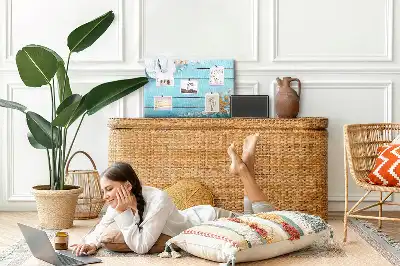 Memobord van kurk Schelpen op hout