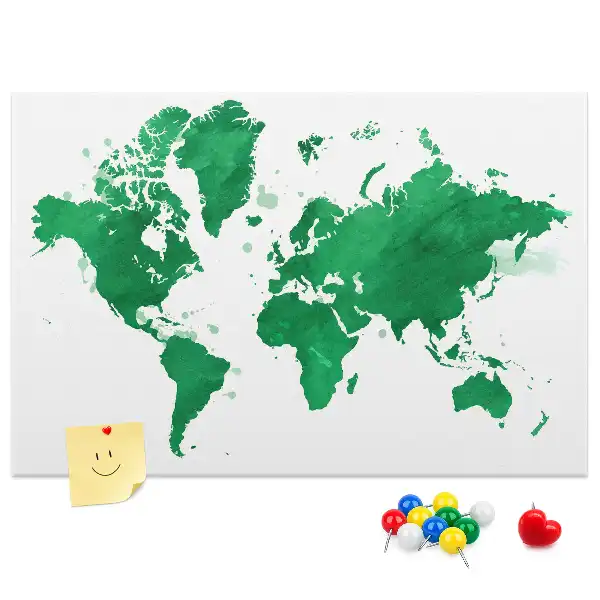 Kurk prikbord Groene wereldkaart