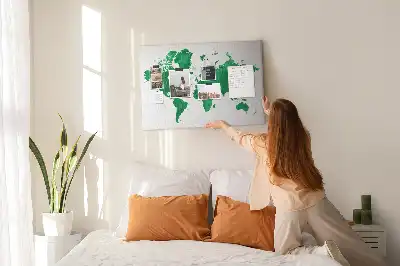 Kurk prikbord Groene wereldkaart