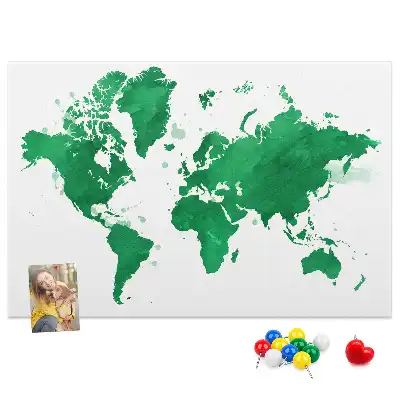 Kurk prikbord Groene wereldkaart