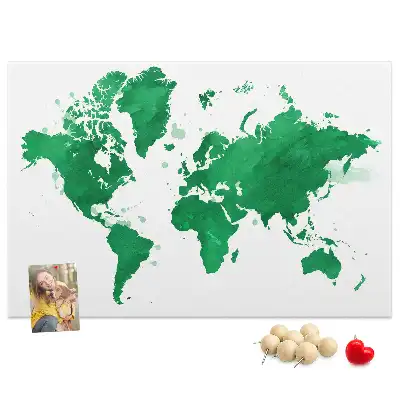 Kurk prikbord Groene wereldkaart