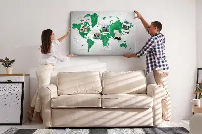 Kurk prikbord Groene wereldkaart