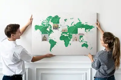 Kurk prikbord Groene wereldkaart