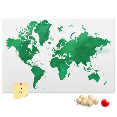 Kurk prikbord Groene wereldkaart