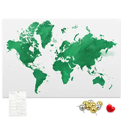 Kurk prikbord Groene wereldkaart