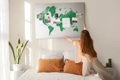 Kurk prikbord Groene wereldkaart