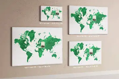 Kurk prikbord Groene wereldkaart