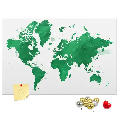 Kurk prikbord Groene wereldkaart