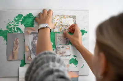 Kurk prikbord Groene wereldkaart