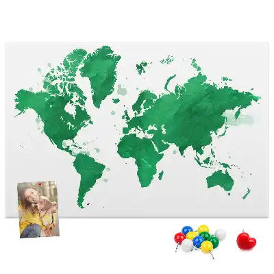 Kurk prikbord Groene wereldkaart