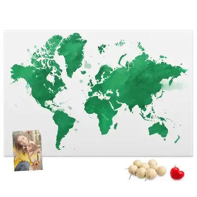 Kurk prikbord Groene wereldkaart