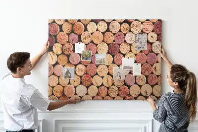 Memobord van kurk Verzameling flessenkurken