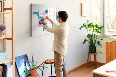 Memobord van kurk Omtrek van land en oceanen