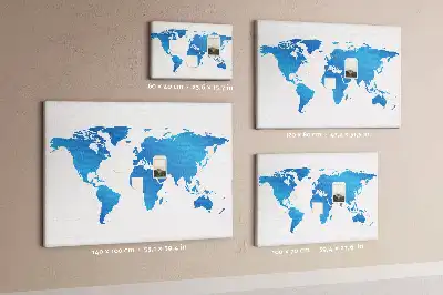 Memobord van kurk Omtrek van land en oceanen