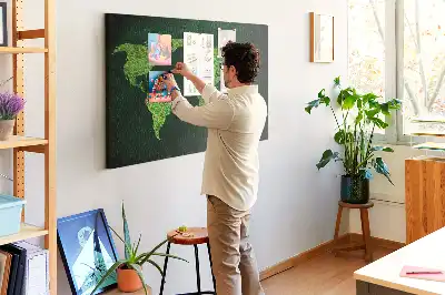Memobord van kurk Graswereldkaart
