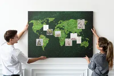 Memobord van kurk Graswereldkaart