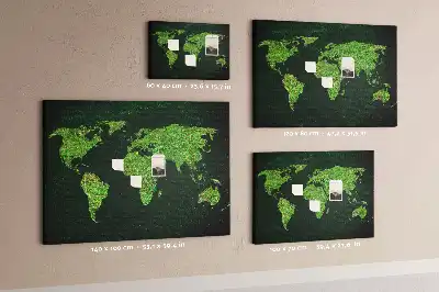 Memobord van kurk Graswereldkaart