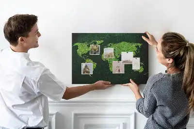 Memobord van kurk Graswereldkaart