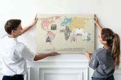 Kurk prikbord Wereldkaart van letters