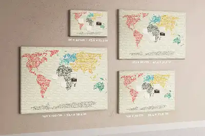 Kurk prikbord Wereldkaart van letters