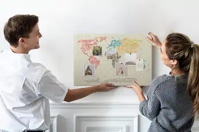 Kurk prikbord Wereldkaart van letters
